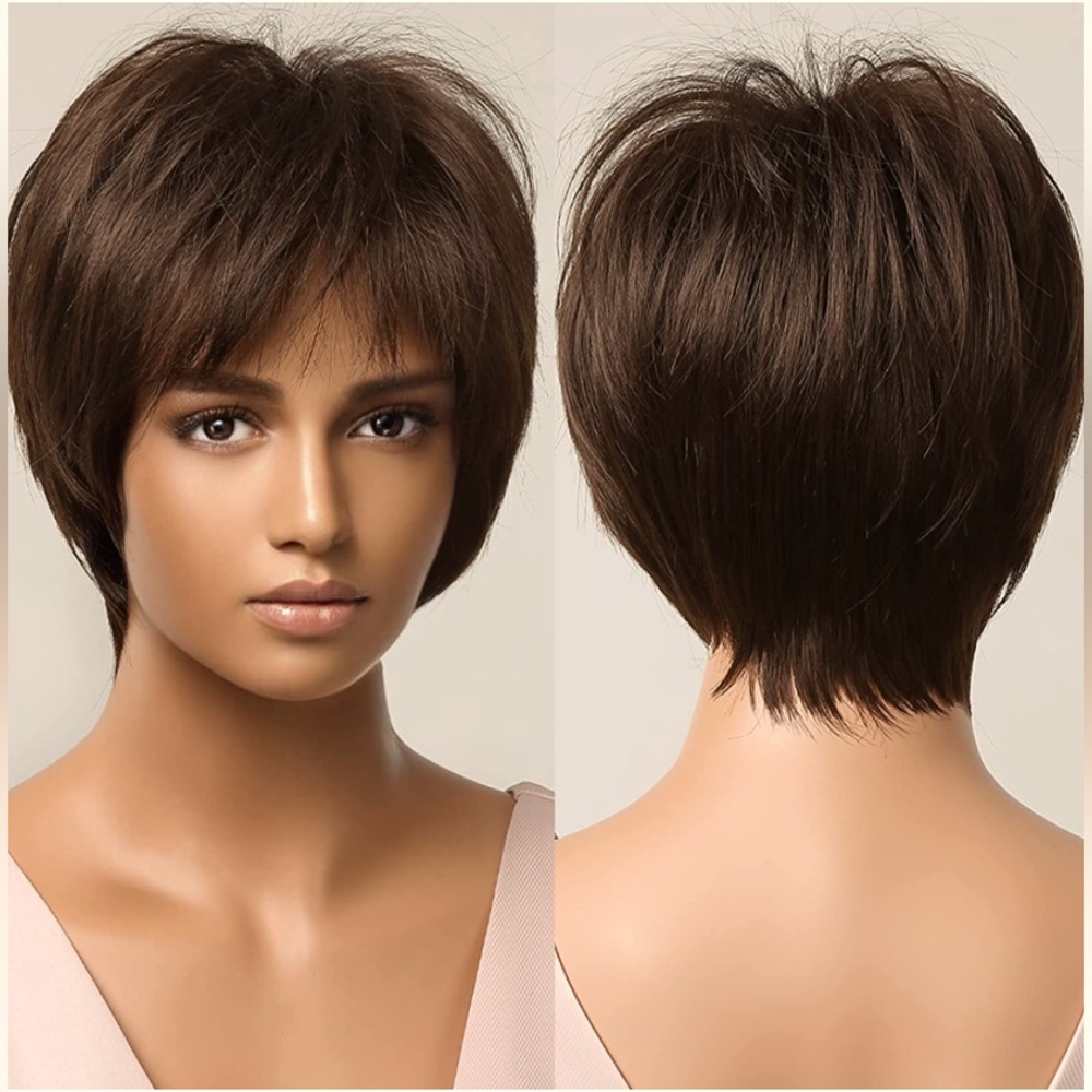 Short Brown Wigs for Women Synthetic